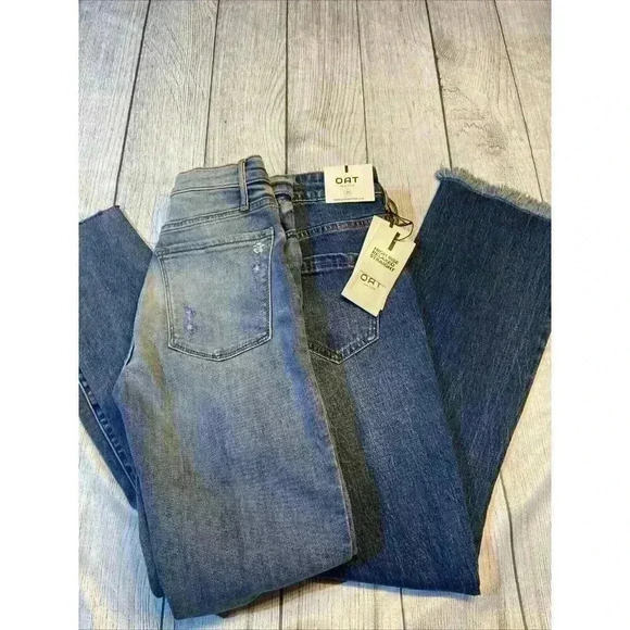 OAT New York/Black Orchid Women's Jeans BUNDLE 25 Distressed Raw Hem Stylish NEW - Picture 2 of 14